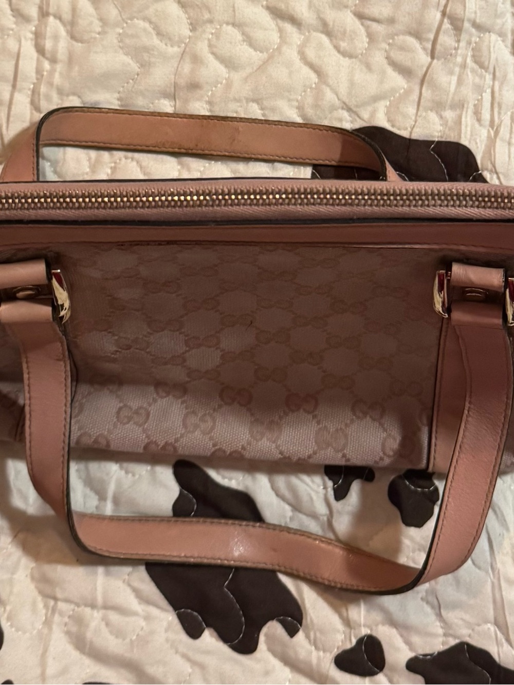 Gucci Crystal Abbey Monogram Canvas Tote with Leather Trim - Picture 8 of 16
